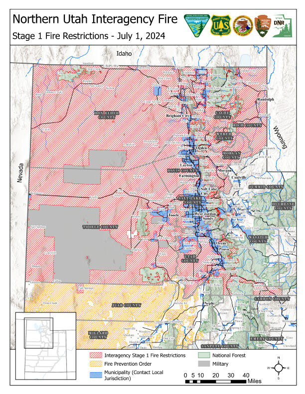 Map of Northern Utah Fire Restrictions